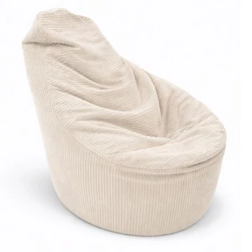 XL LazyKord babzsákfotel –  krém bársony felület, modern kényelem