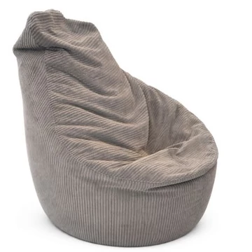 XL LazyKord babzsákfotel –  szürke bársony felület, modern kényelem