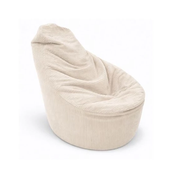 XL LazyKord babzsákfotel –  krém bársony felület, modern kényelem