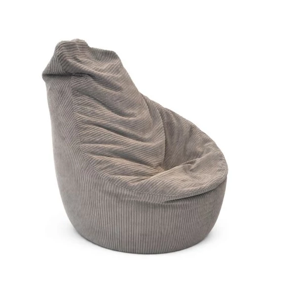 XL LazyKord babzsákfotel –  szürke bársony felület, modern kényelem